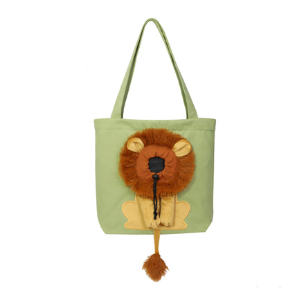 Lion-themed travel bag for pets