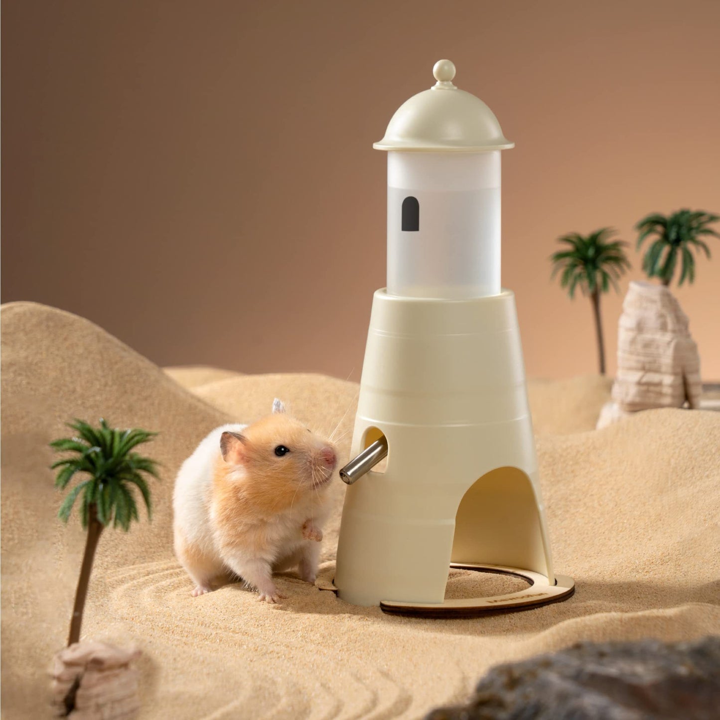 MEWOOFUN: Hamster Water Bottle with Stand & Hideout