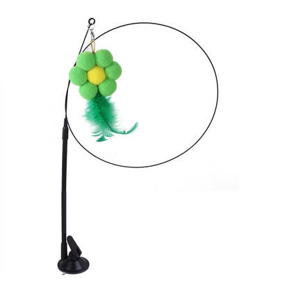 Simulated Bird Cat Teaser Toy with Bell and Suction Cup