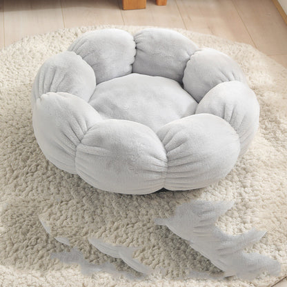 Blossom Haven: Soft Flower-Shaped Pet Bed & Blanket for Dogs and Cats