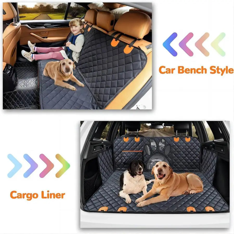 Waterproof Dog Car Seat Cover with Mesh Window