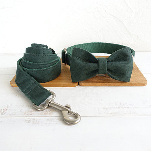 Pet collar bow traction set