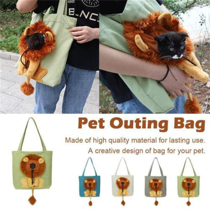 Lion-themed travel bag for pets