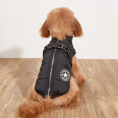 2 in 1 Reflective Fleece Dog Jacket with Adjustable Straps