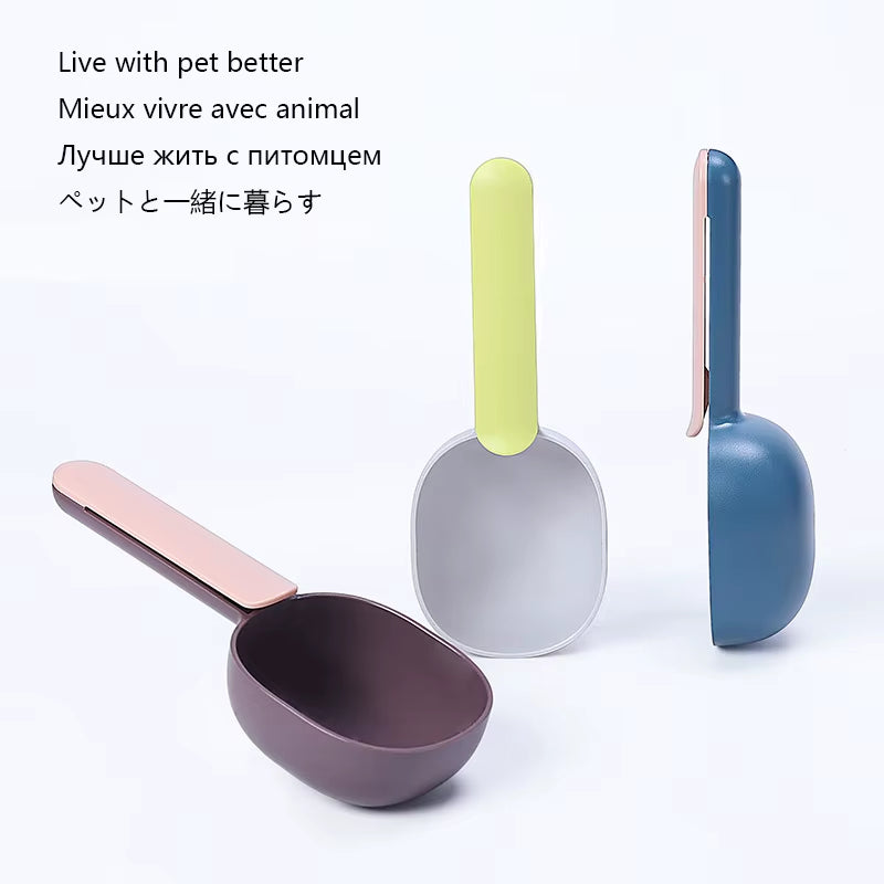 Pet Food Scoop with Sealing Clip 