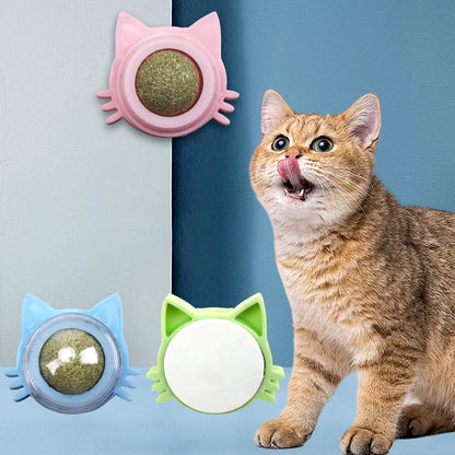 Catnip Licking Ball with Wall Mount