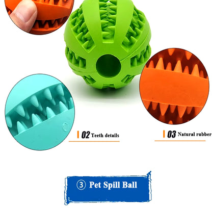 Pet Dog Toy Interactive Rubber Balls for Small Large Dogs Puppy Cat Chewing Toys Pet Tooth Cleaning Indestructible Dog Food Ball