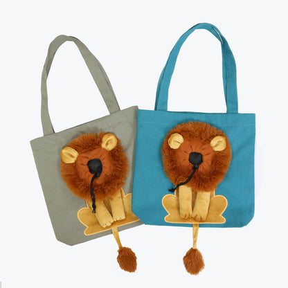 Lion-themed travel bag for pets