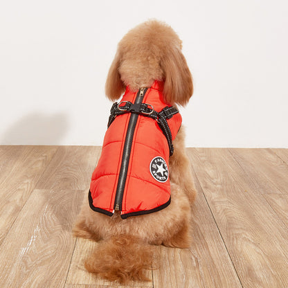 2 in 1 Reflective Fleece Dog Jacket with Adjustable Straps