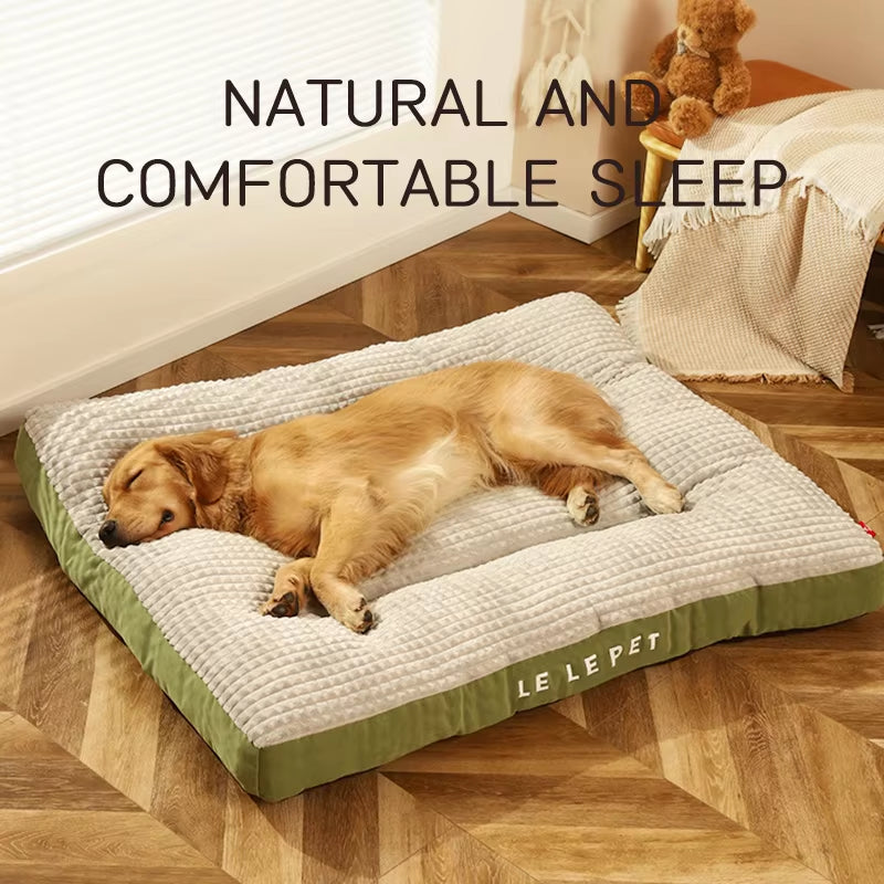 Warm Fleece Dog Bed & Detachable Mat