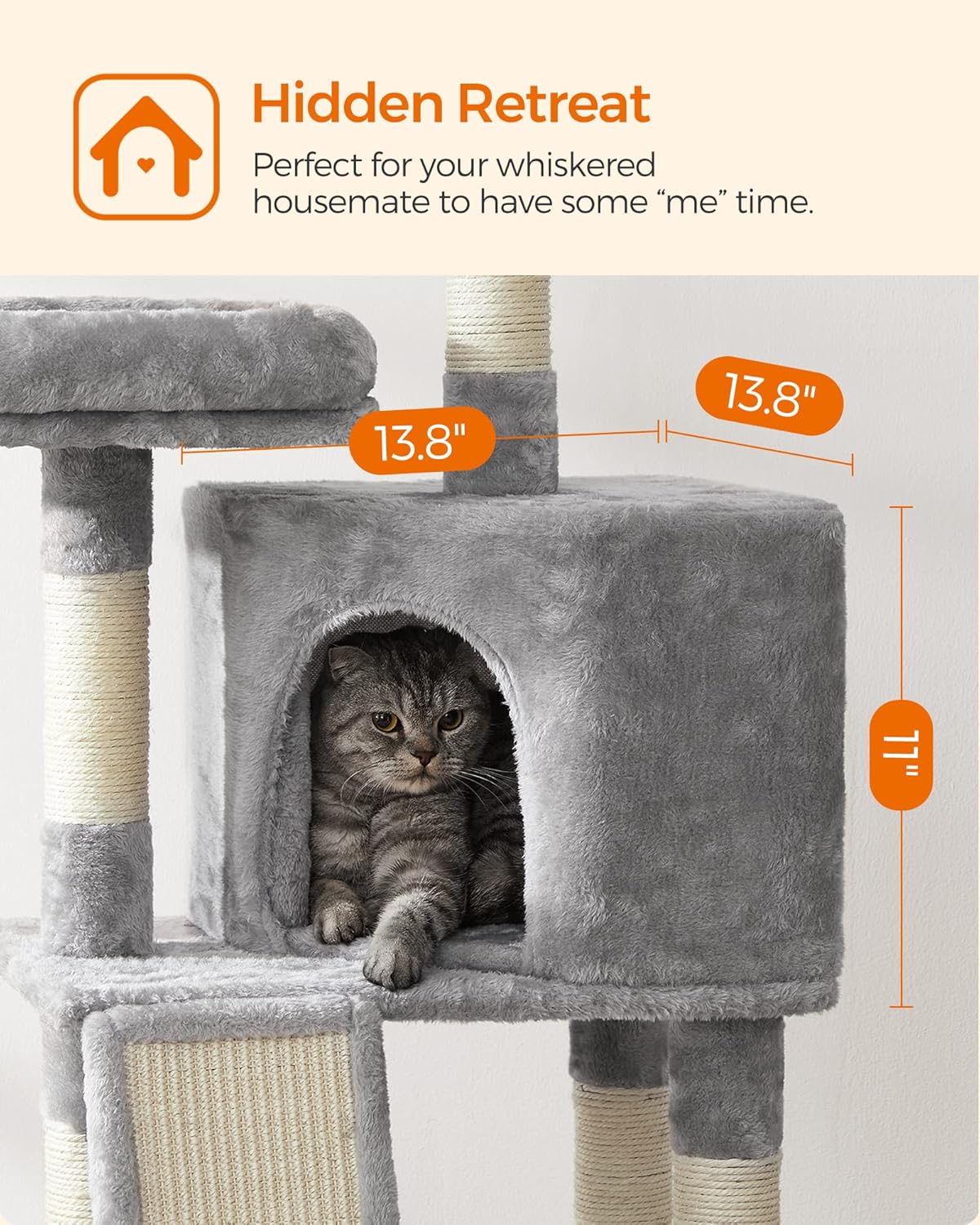 Multi-Level Cat Tower with Scratching Post