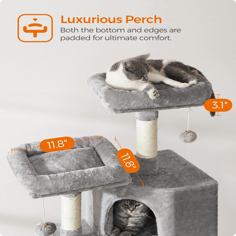 Multi-Level Cat Tower with Scratching Post