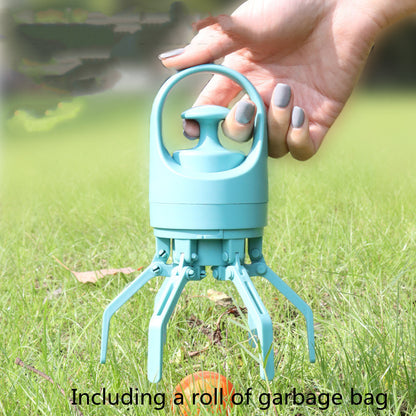 Compact Eight-Claw Dog Pooper Scooper with Bag Dispenser