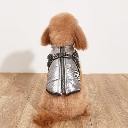 2 in 1 Reflective Fleece Dog Jacket with Adjustable Straps