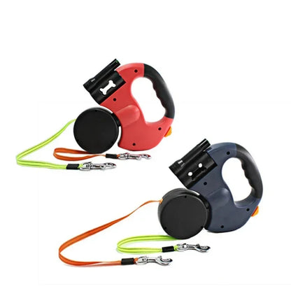 LED Retractable Dual-Head Dog Leash