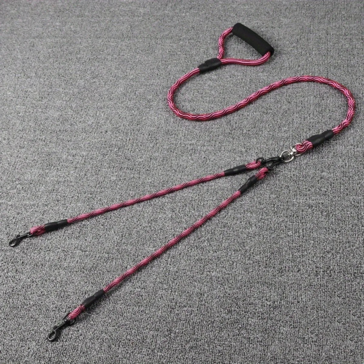 Dual Head Dog Walking Leash with Wavy Design