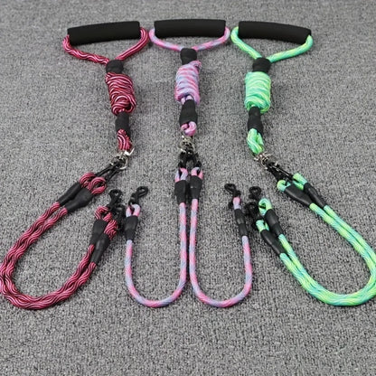 Dual Head Dog Walking Leash with Wavy Design