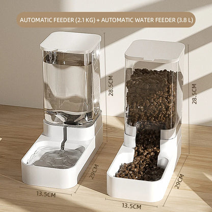 Automatic Dog & Cat Feeder with Water Bowl and Food Storage Container