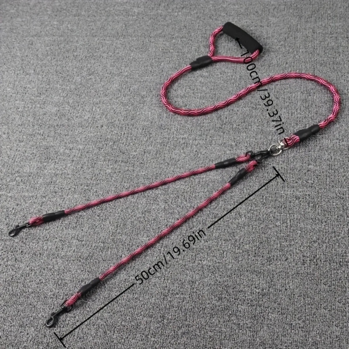 Dual Head Dog Walking Leash with Wavy Design