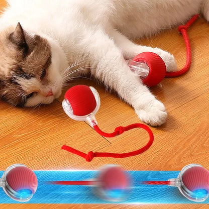 Rolling Plush Cat Toy