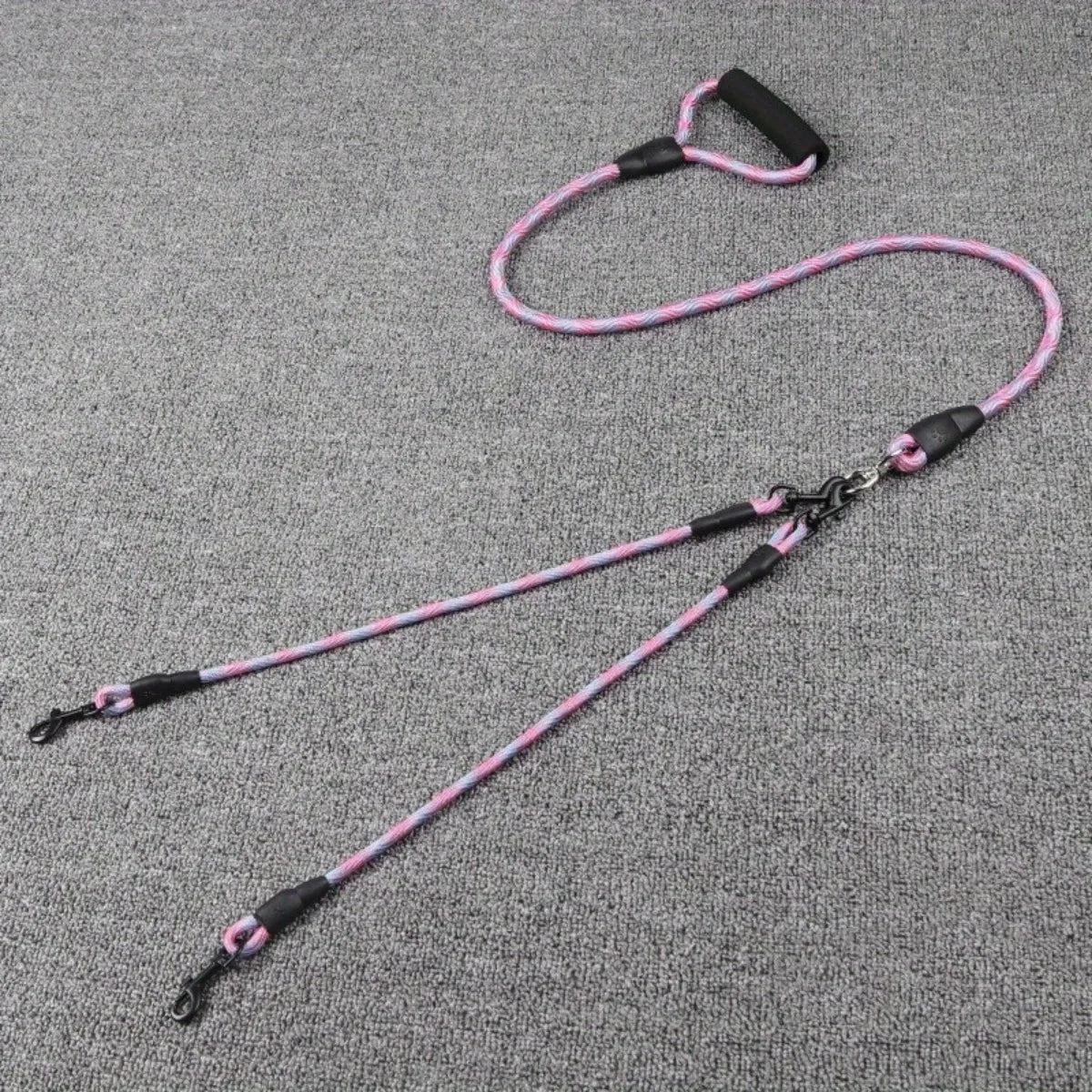 Dual Head Dog Walking Leash with Wavy Design