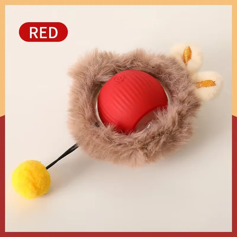 Rolling Plush Cat Toy