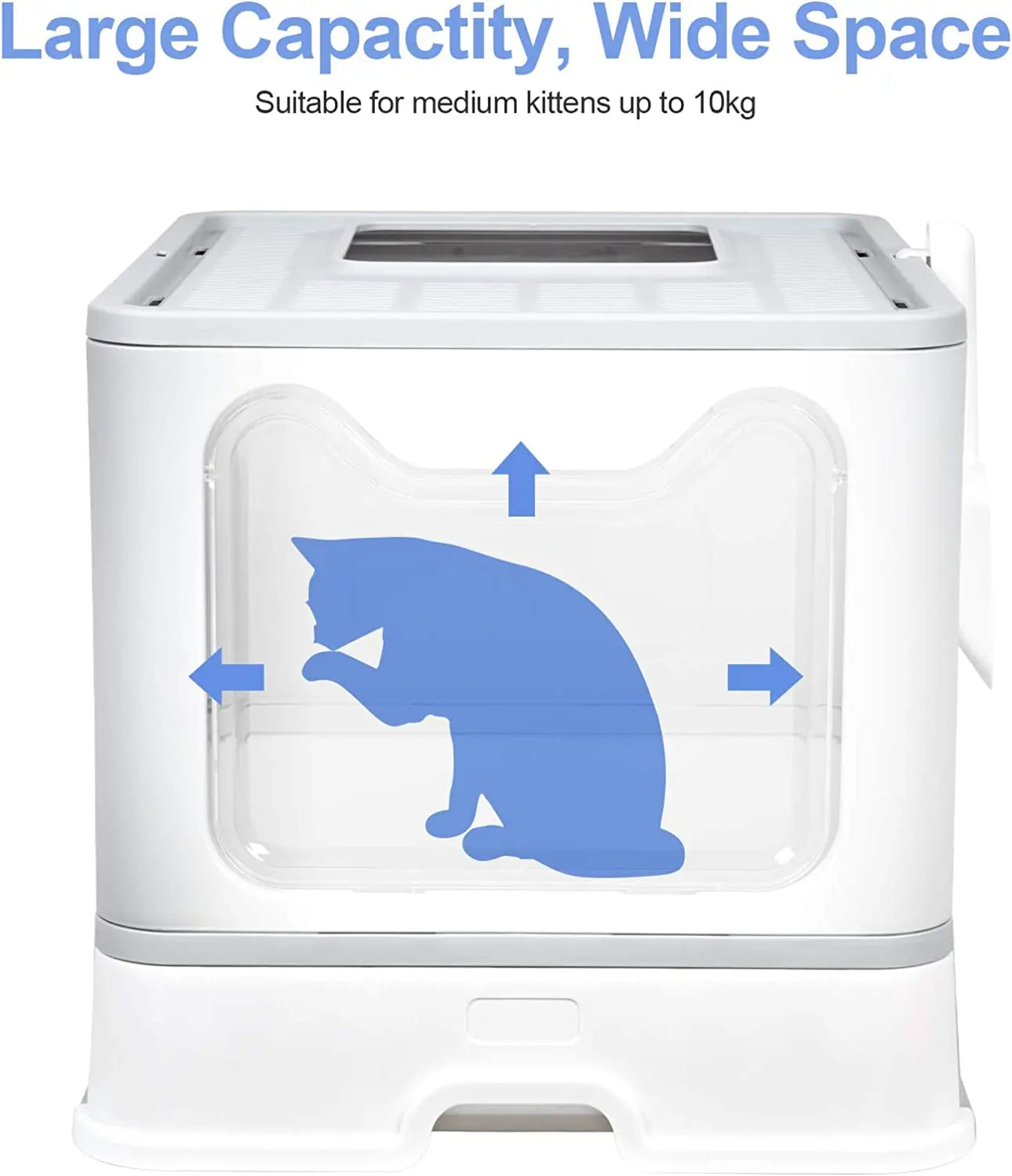 Foldable Cat Litter Box with Top Entry & Scoop