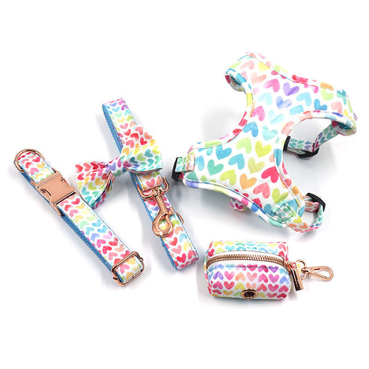 Pet Collar Leash Bow Bag Set