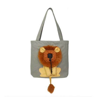 Lion-themed travel bag for pets