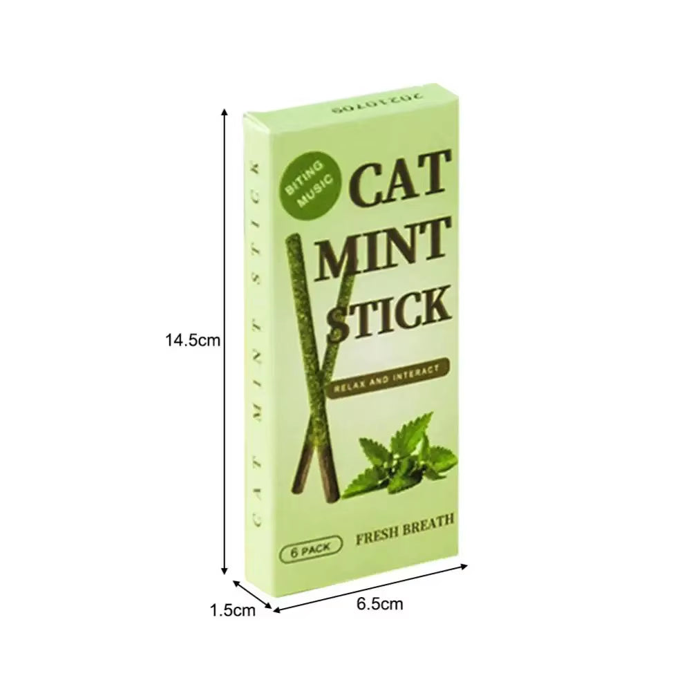 6Pcs Natural Matatabi Cat Stick Mint Caught Bite Excited Rods Silvervine for Cat Teeth Cleaning Treating Pet Supply Cat Toys