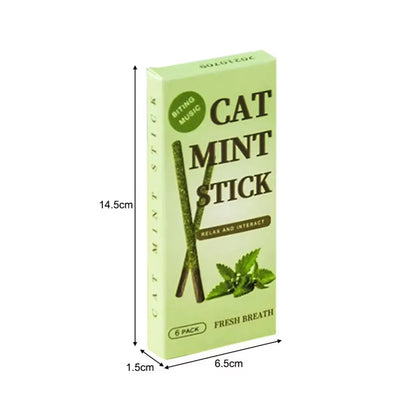 6Pcs Natural Matatabi Cat Stick Mint Caught Bite Excited Rods Silvervine for Cat Teeth Cleaning Treating Pet Supply Cat Toys