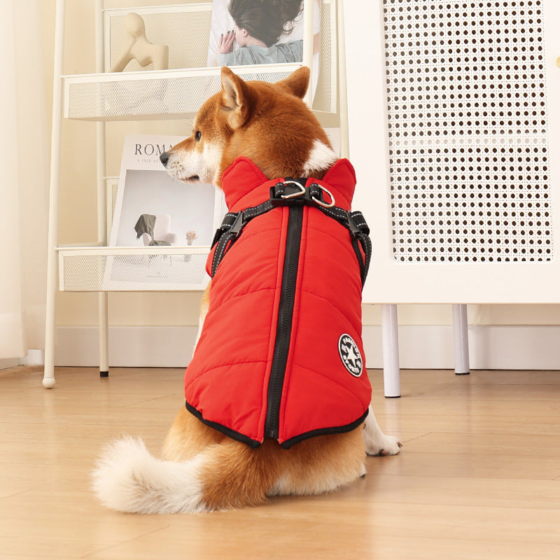 2 in 1 Reflective Fleece Dog Jacket with Adjustable Straps