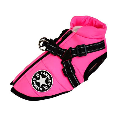 2 in 1 Reflective Fleece Dog Jacket with Adjustable Straps