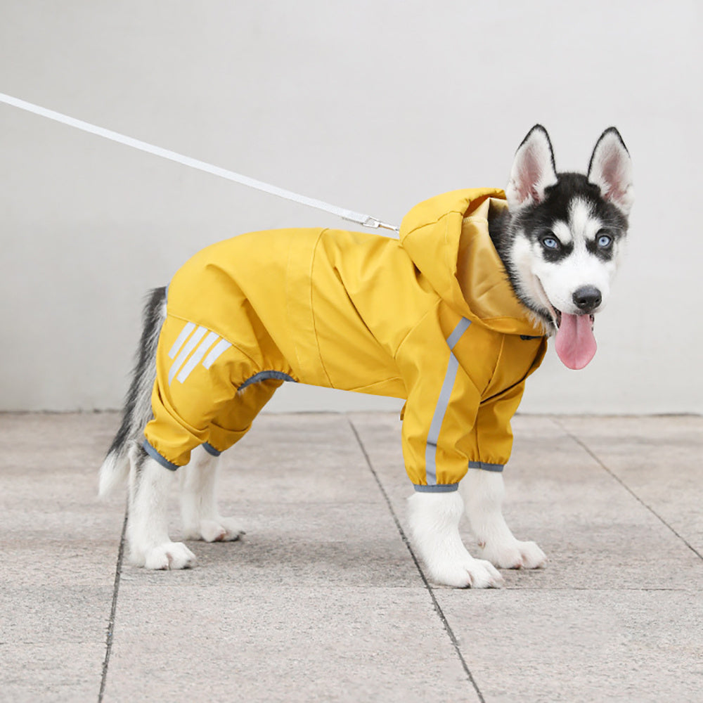 Raincoat With Leash Hole, Reflective Strap For Dogs