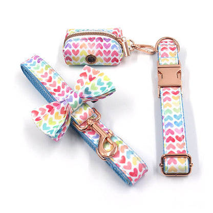 Pet Collar Leash Bow Bag Set