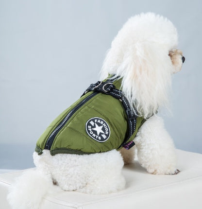 2 in 1 Reflective Fleece Dog Jacket with Adjustable Straps