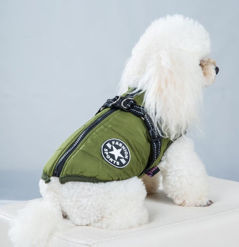 2 in 1 Reflective Fleece Dog Jacket with Adjustable Straps