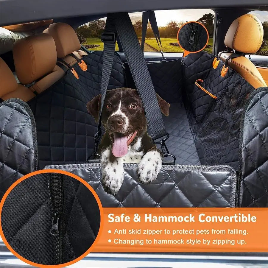 Waterproof Dog Car Seat Cover with Mesh Window